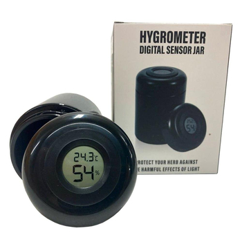 Контейнер Hygromenter Jar с гигрометром и термометром - Безопасность - Хранение - Контейнеры - Магазин ТОПовых приборов и аксессуаров для  курения  bongstore.ru